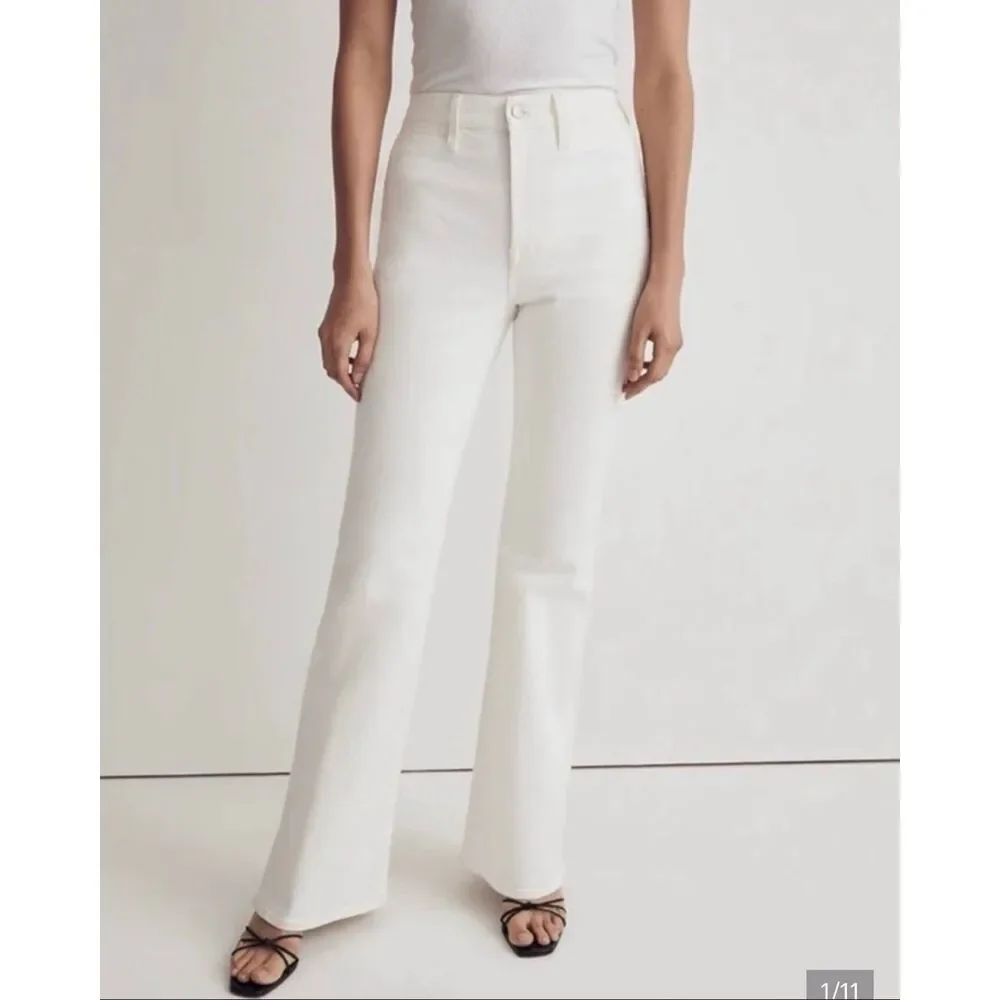 Madewell The Perfect Vintage Flare Jean in Tile White NWT size 26